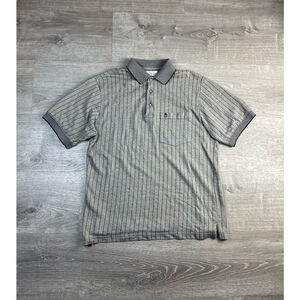 Vintage Golf Polo Shirt Size M Gray Striped
